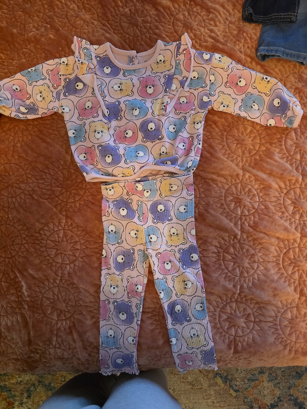 Care Bears Pastel Multicolor Bear Print Pajama Set